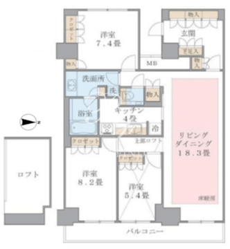 ブリリアイスト東雲キャナルコート 1415 間取り図