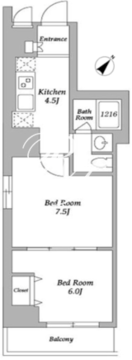 エスティメゾン東新宿 401 間取り図