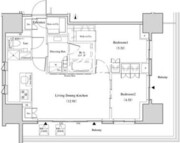 ザ・パークハビオ北千住 1304 間取り図