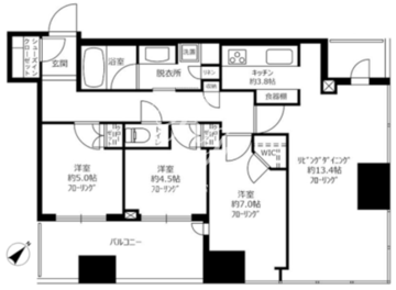 キャピタルゲートプレイス 5104 間取り図