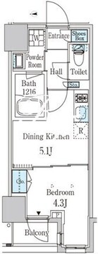 ザ・ライオンズフォーシア外神田 302 間取り図