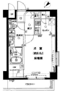 アデッソ上野ベレッツァ 803 間取り図