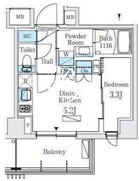 リビオメゾン東北沢 407 間取り図