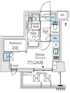 リビオメゾン東北沢 406 間取り図