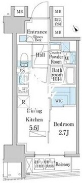 デュオフラッツ日本橋水天宮 802 間取り図