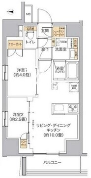 リビオメゾン新宿ウエスト 1001 間取り図