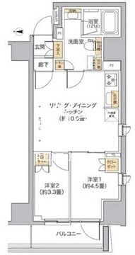 リビオメゾン新宿ウエスト 1202 間取り図