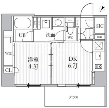 シーズンフラッツ大井町 S-101 間取り図