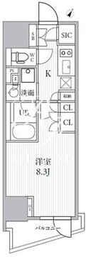 シーズンフラッツ大井町 S-405 間取り図