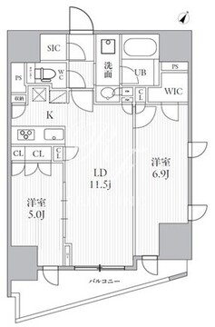 シーズンフラッツ大井町 S-703 間取り図