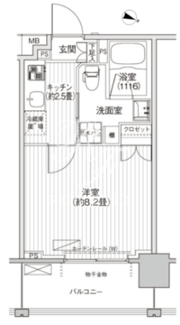コスモグランス南品川 212 間取り図