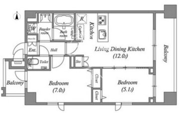 グランパセオ町屋 703 間取り図