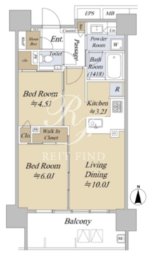 アクシルコート早稲田 302 間取り図