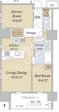 アクシルコート早稲田 804 間取り図