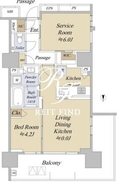 アクシルコート早稲田 805 間取り図