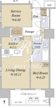 アクシルコート早稲田 1103 間取り図