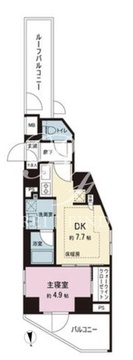サンウッドフラッツ新宿四谷三丁目 603 間取り図