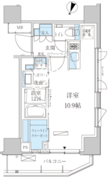 パークアクシス赤坂見附 206 間取り図
