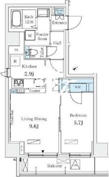 ラオム麻布十番 401 間取り図