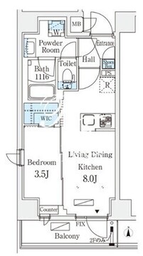 リテラス住吉 606 間取り図