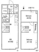 グランパセオ下北沢2 101 間取り図