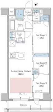 アーバネックス早稲田 802 間取り図