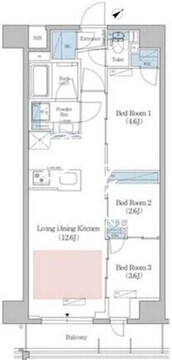 アーバネックス早稲田 1002 間取り図