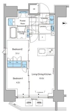 ルフォンプログレ田原町 1403 間取り図