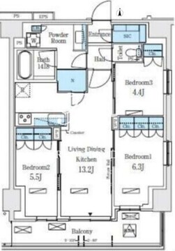 ロイヤルパークス赤羽ノース 301 間取り図
