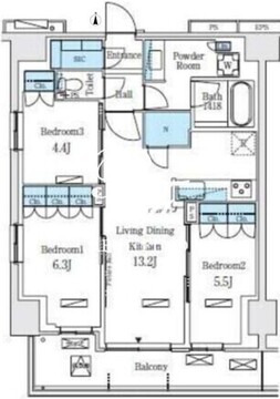 ロイヤルパークス赤羽ノース 456 間取り図