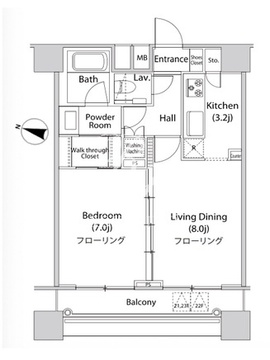 ファーストリアルタワー新宿 2306 間取り図