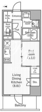 nido三ノ輪 402 間取り図
