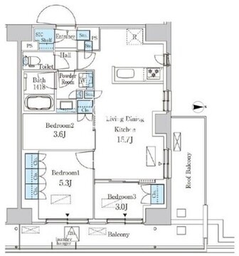 パークアクシス品川天王洲アイル 1211 間取り図