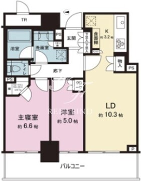 パークタワー西新宿 803 間取り図