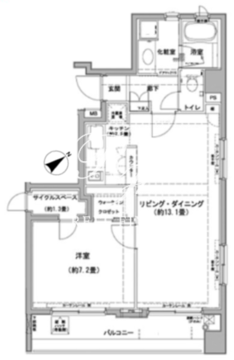 クレジデンス日本橋浜町 303 間取り図