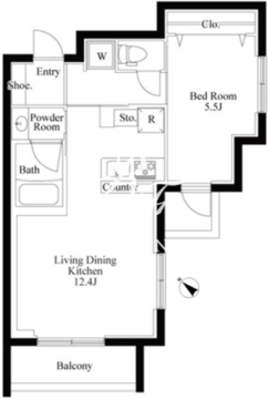 ラペルラ柿の木坂 101 間取り図