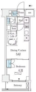 ラティエラ中野新井 405 間取り図