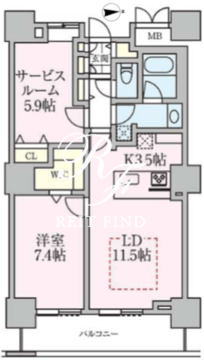 ロイヤルパークスタワー南千住 1815 間取り図