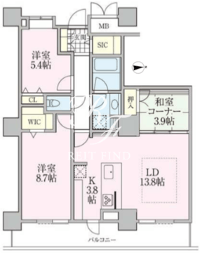 ロイヤルパークスタワー南千住 3012 間取り図