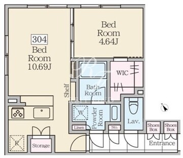 レーヴレジデンス三軒茶屋 304 間取り図
