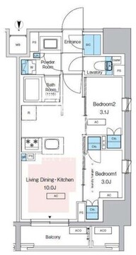 プレディアコート錦糸町スカイビュー 301 間取り図