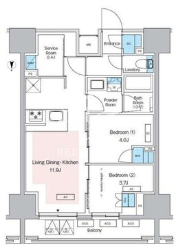 プレディアコート錦糸町スカイビュー 1003 間取り図