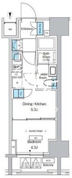 プレディアコート錦糸町スカイビュー 305 間取り図