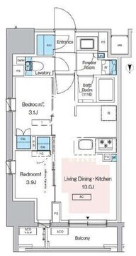 プレディアコート錦糸町スカイビュー 306 間取り図