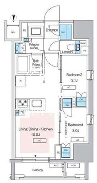 プレディアコート錦糸町スカイビュー 1201 間取り図