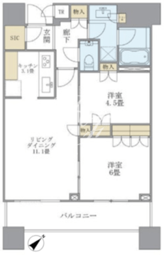 ブリリアタワーズ目黒 N-1511 間取り図