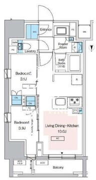 プレディアコート錦糸町スカイビュー 1205 間取り図