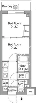 コンフォリア・リヴ東中野 209 間取り図