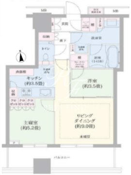 WORLD TOWER RESIDENCE 2410 間取り図