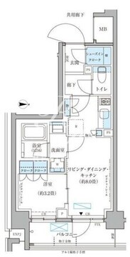 パークアクシス文京本郷 406 間取り図